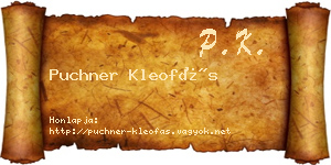 Puchner Kleofás névjegykártya